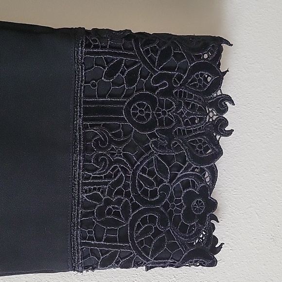 Chico's Black Ponte So Slimming Juliet Lace Hem Ankle Pants Size 18 - Picture 3 of 7